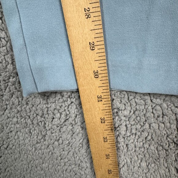 Vintage Pants Women Size 14 Light Sky Blue Straight Pull On Stretch Soft Twill - Picture 5 of 10